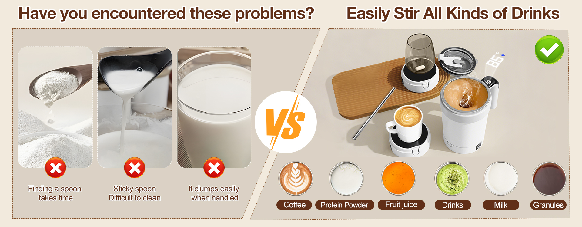 Rechargeable stirring mug for coffee and tea