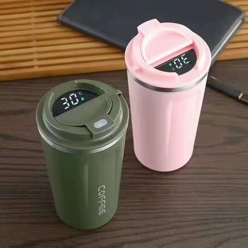 380/510ml Stainless Steel Thermos Coffee Mug with Temperature Display