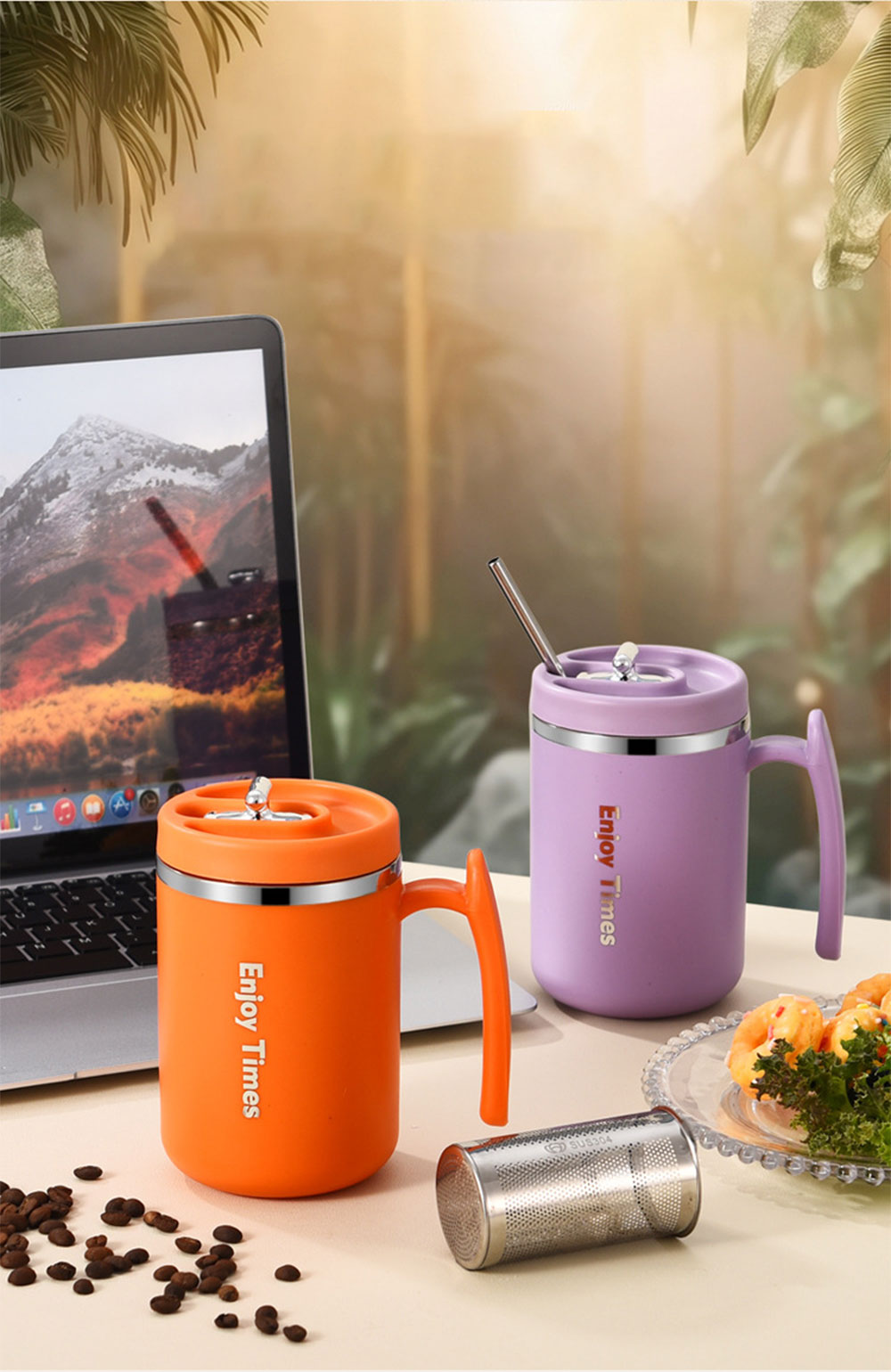 500ML stainless steel coffee mug with handle