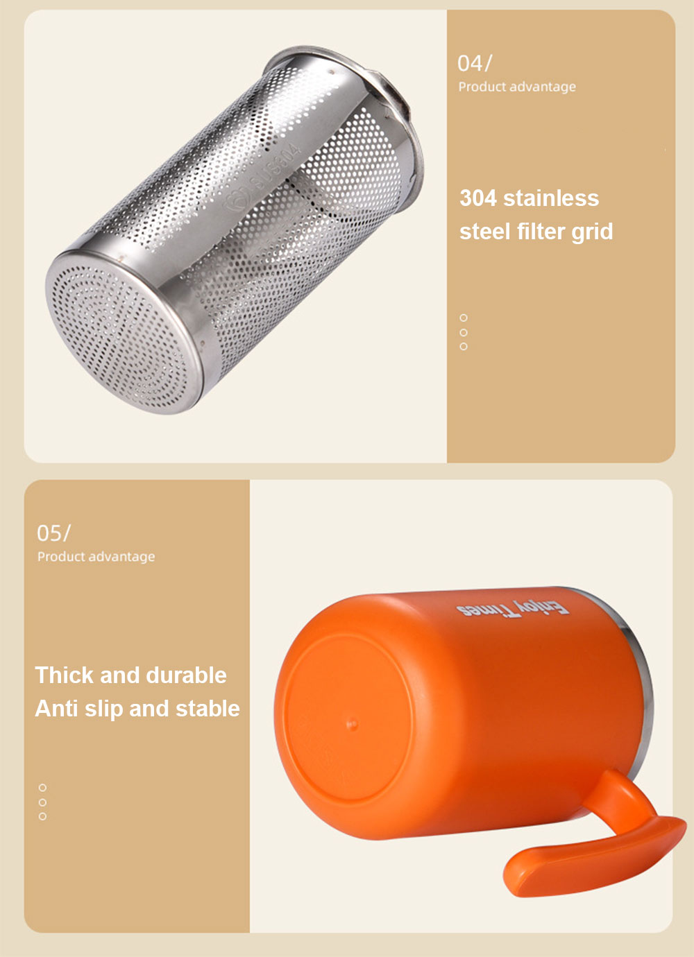 Double wall stainless steel cup for daily use