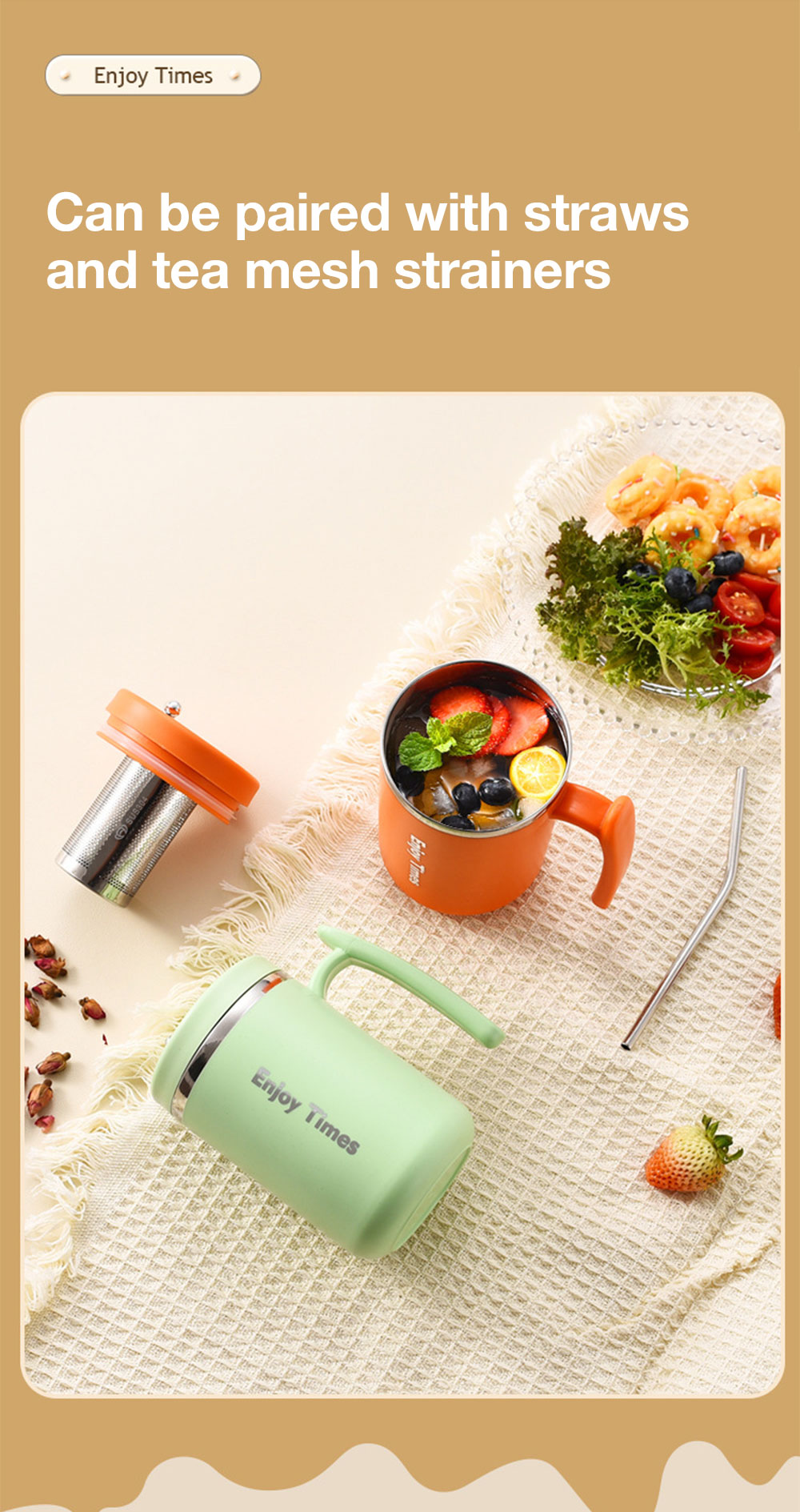 Double wall stainless steel cup for daily use