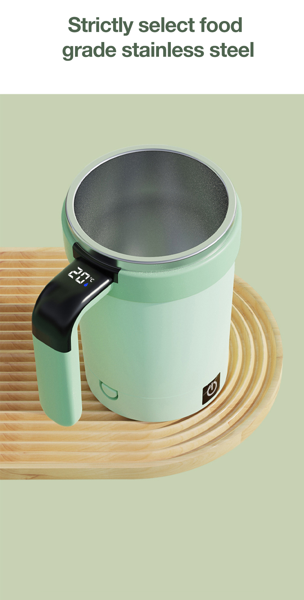 Self stirring coffee cup for hot and cold drinks