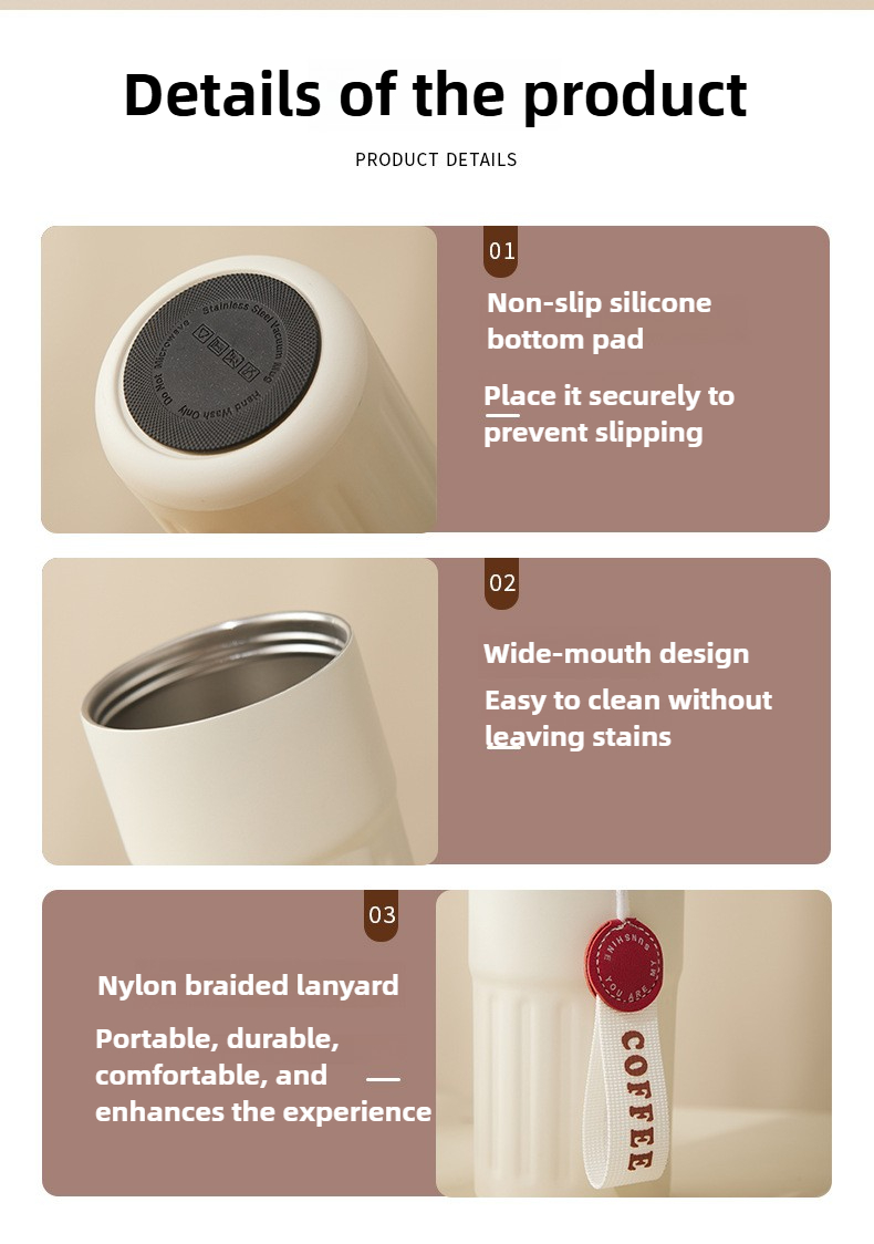 Stainless steel thermal mug for tea and coffee