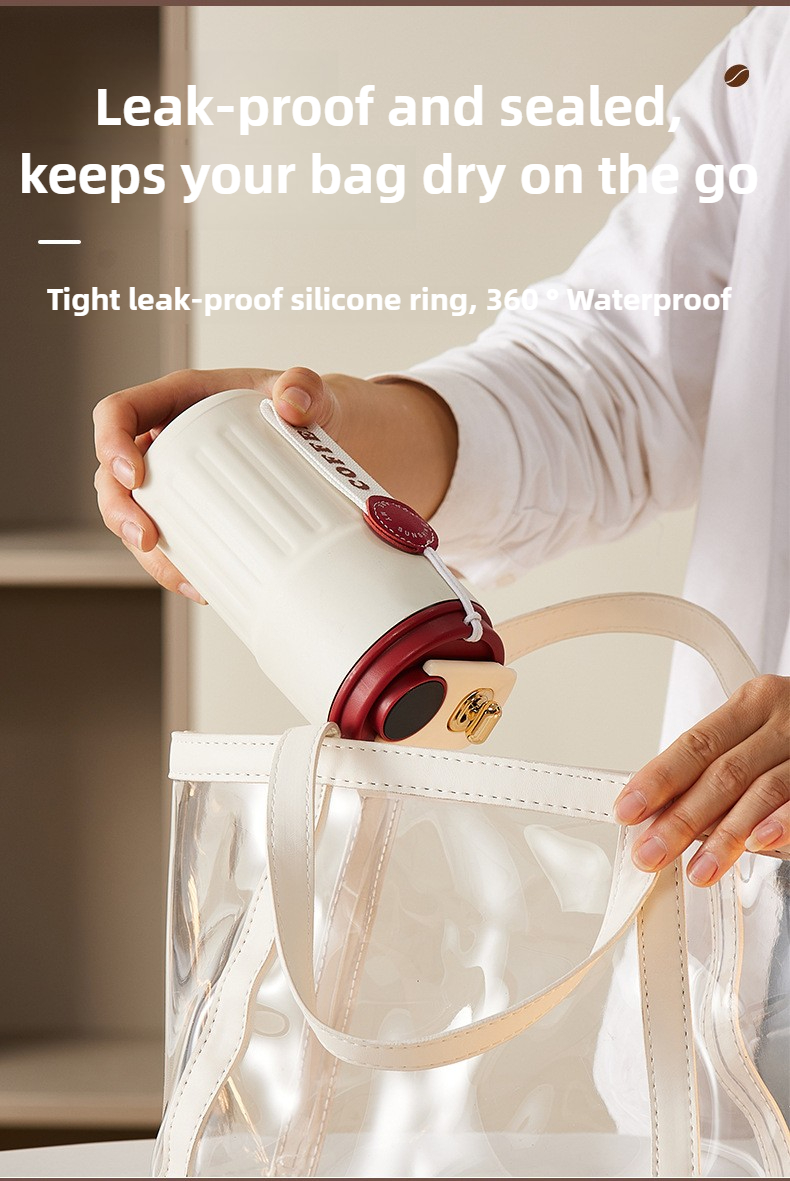 Leak-proof insulated coffee thermos bottle