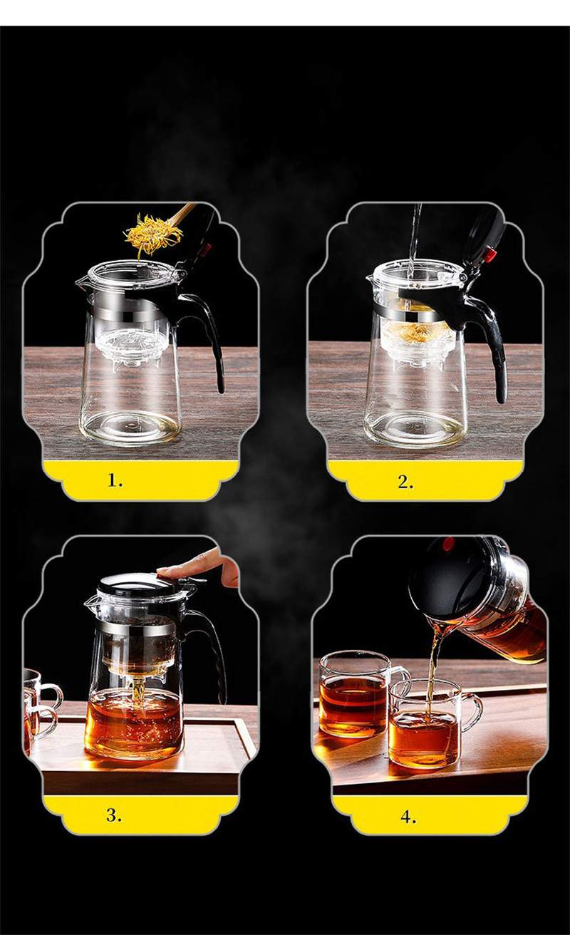 500ml glass teapot with press filter