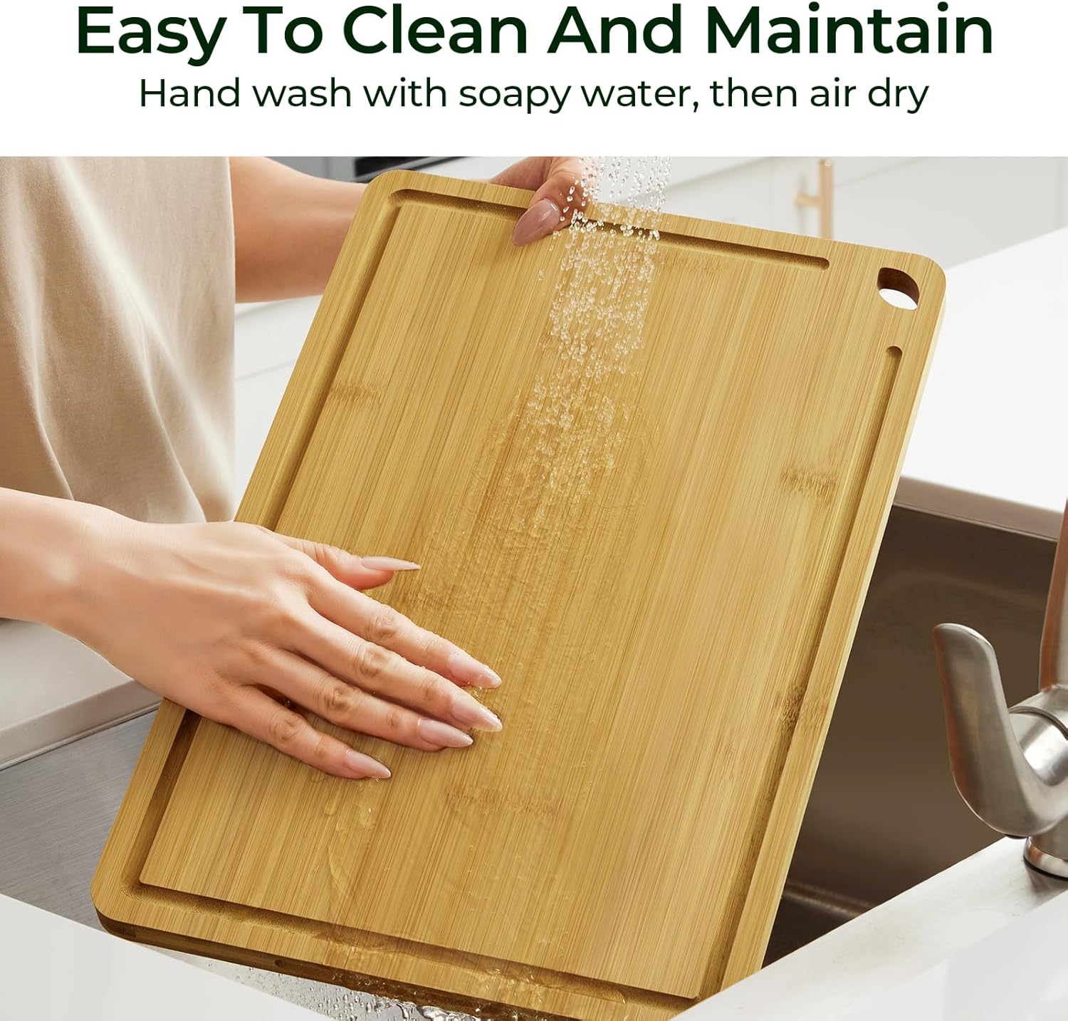 Carbonized bamboo cutting board set for chopping